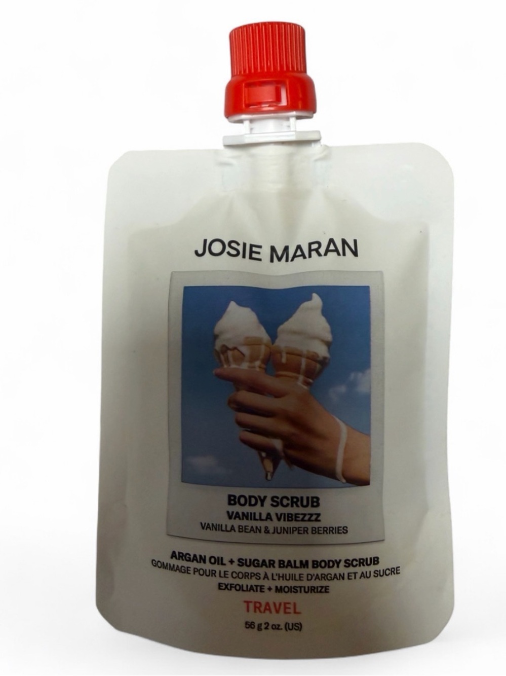 Josie Maran argan oil + sugar balm body scrub travel size NWT